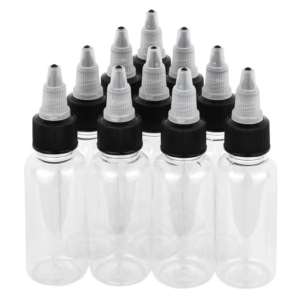 

ATOMUS Brand New Professional 10PCS 30ml Empty Plastic Tattoo Ink Pigment Clear PET Bottle Wholesale Retail empty color bottle