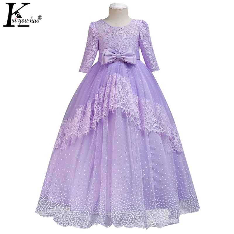 

High Quality New 2018 Girls Dress Elegant For Teenagers Lace Wedding Dress Summer Party Kids Dresses For Girls Clothes Vestidos