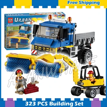 

323pcs City Great Vehicles Sweeper & Excavator Model Building Blocks 10651 Assemble Children Kid Gifts sets Compatible With Lago