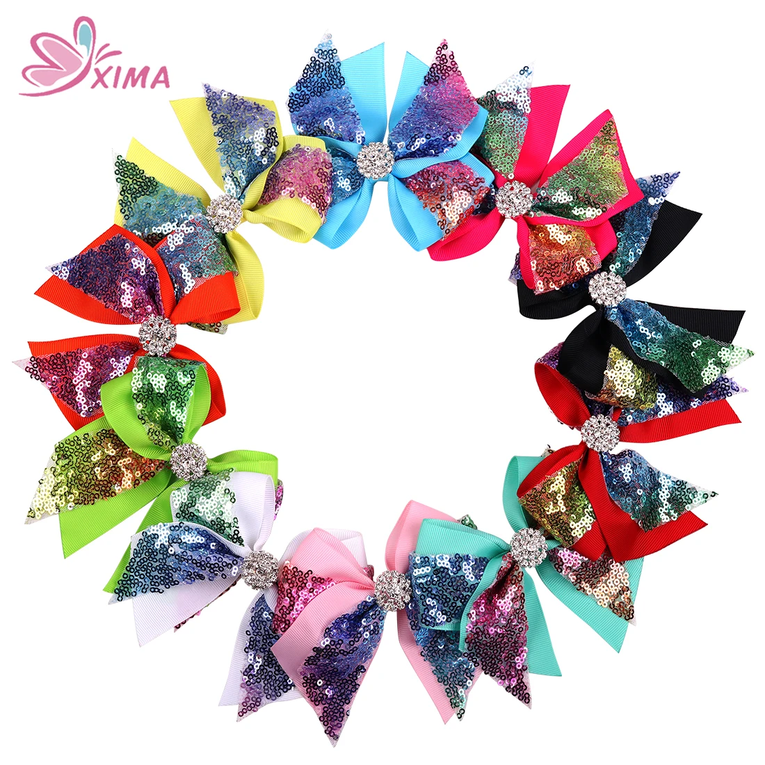 Buy XIMA 10pcs 4.5inch New Sequin Diamond Hair Clips