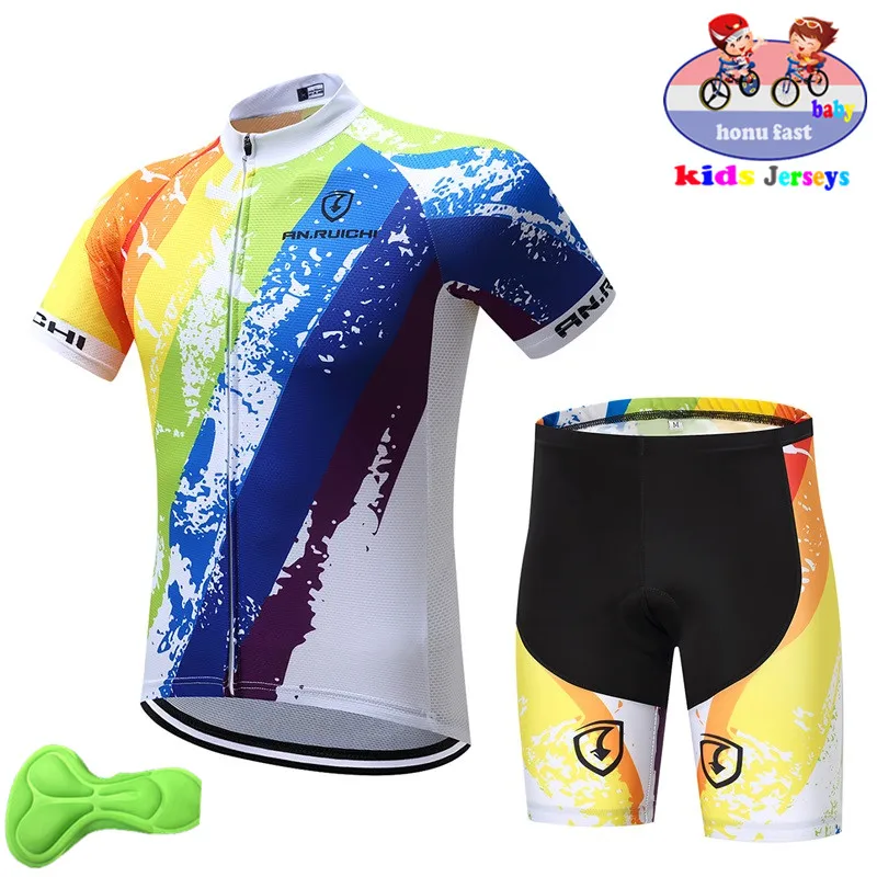 

2019 new Cycling Jersey Child Cycling Clothing Set Maillot Ropa Ciclismo Racing Sport Jersey Cycling Boy Bike Wear Short Sleeves