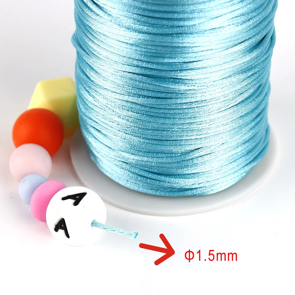 TYRY.HU 80 미터 실리콘 비즈 공예 만들기 Teether 체인 액세서리 1.5mm 새틴 실크 나일론 코드 DIY 젖니 목걸이