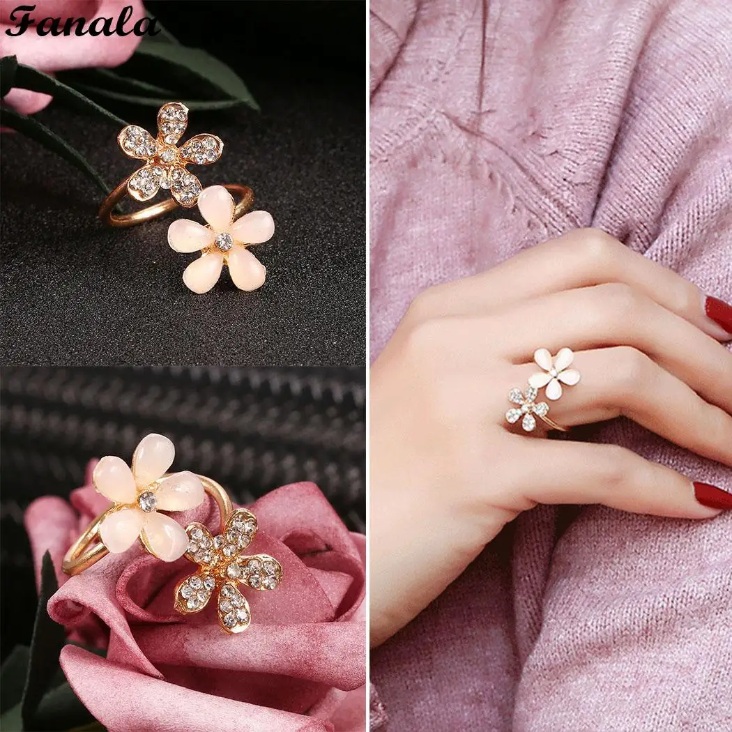 Wedding Ring New Open Floral Women Jewelry Shape Charm Artificialin