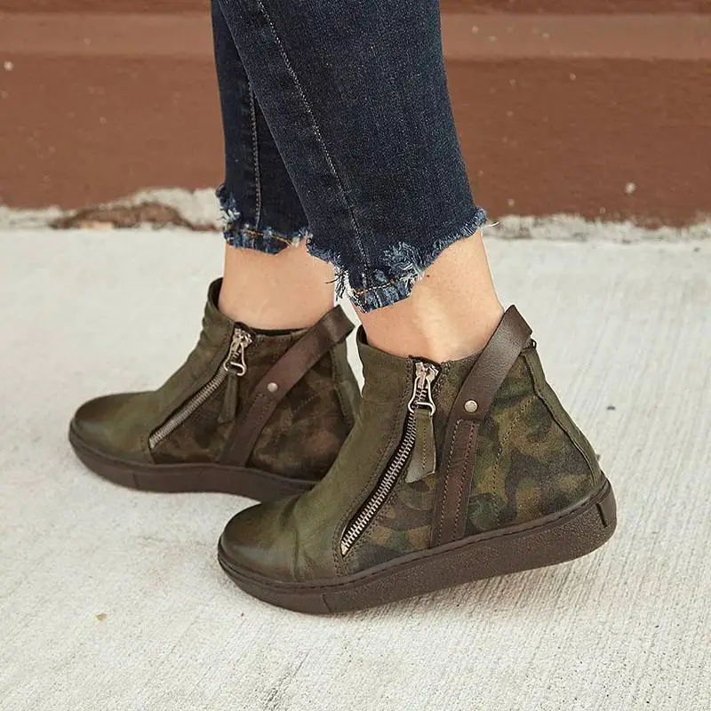 

Puimentiua Women Casual Sneakers Flat fasten Shoes Female Hollow Out Zipper Vulcanized Ladies vacancy Shoes