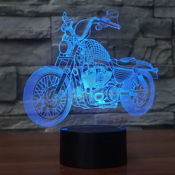

motorcycle shapes small night light 7 Changing Colors 3d illusion night lamp SPECIAL gift