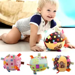 Красочные детские, для малышей кольцо шарик со звоночком ребенка ткань музыки смысле Обучающие игрушки мяч Развивающие хлопок ручной