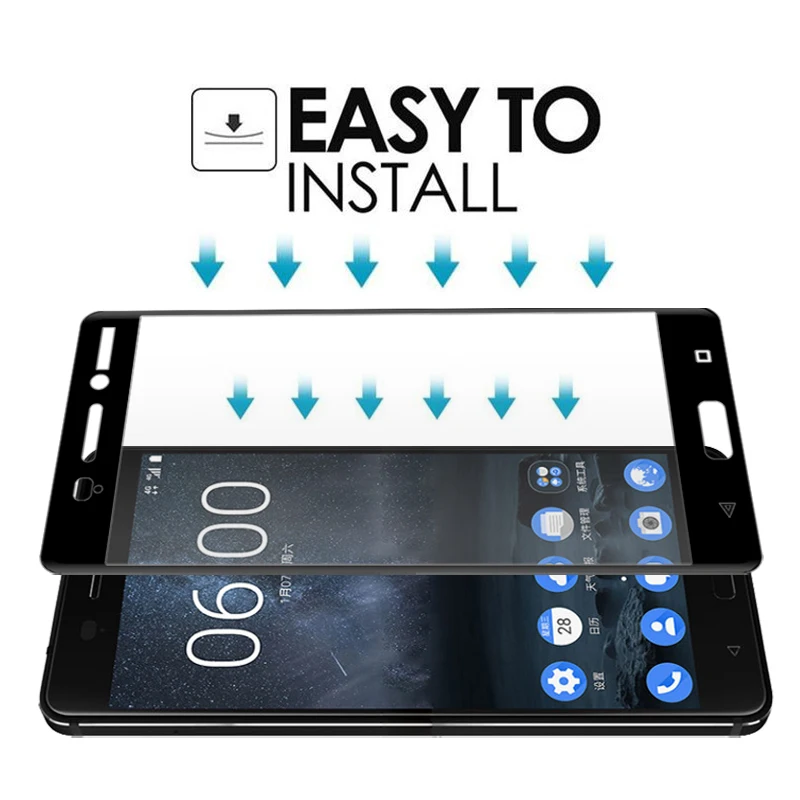 Полное покрытие 3D Edge изогнутое закаленное стекло для Nokia X6 6 1 5 3 8 Sirocco 2018 Plus