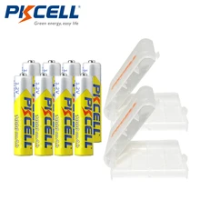 8 шт.* батареи PKCELL AAA Ni-MH 1,2 в 1000 мАч AAA аккумуляторы 3A батареи с 2 батареями