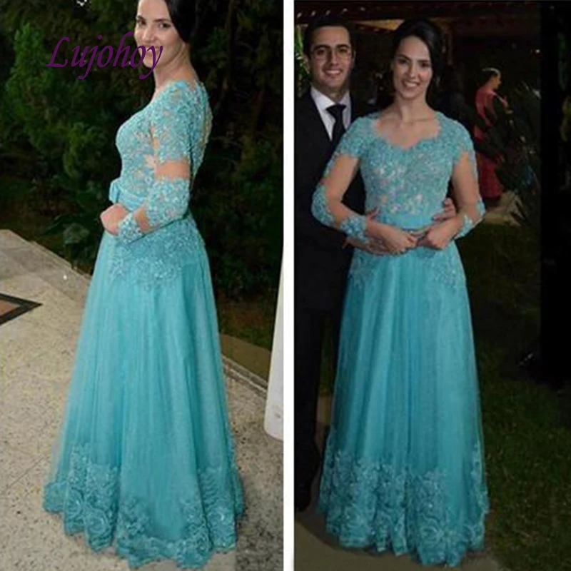 Lange Mouwen Lace Moeder van de Bruid Jurken Plus Size voor Bruiloften Godmother Formele Bruidegom Diner Jurken Lange Mouwen Lace Moeder van de Bruid Jurken Plus Size voor Bruiloften Godmother Formele Bruidegom Diner Jurken