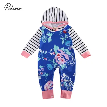

Floral Newborn Infant Kids Baby Girls One-Peice Romper Jumpsuit Clothes Outfit Cotton Print Hoodies Long Sleeve Clothing Sunsuit