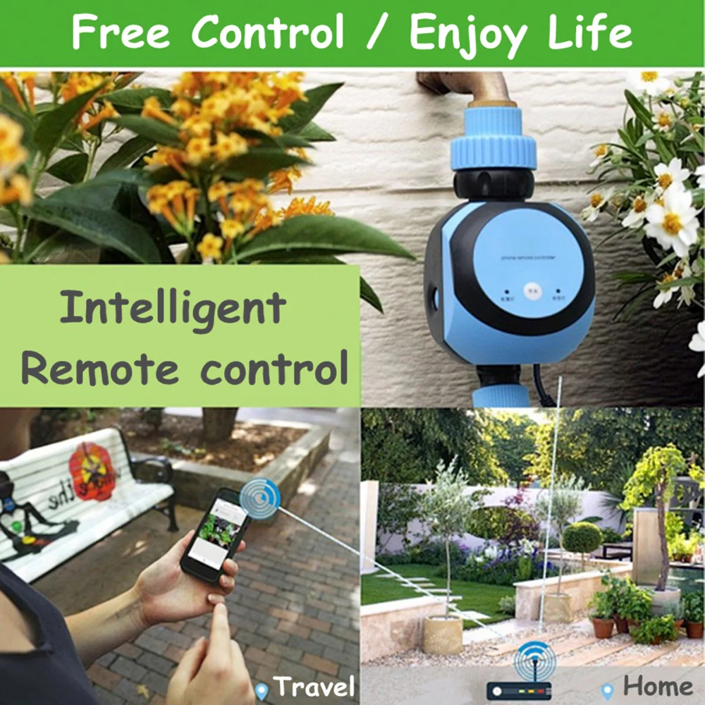 

Phone Remote Control Watering System Water Timer WIFI Automatic Garden Water Timer Gateway-Automatic Irrigation Controller