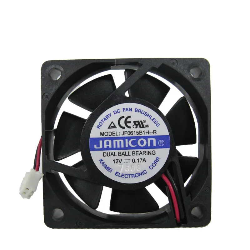 6015 12V 0.17A 6CM Double Ball JF0615B1H-R Cooling Fan 