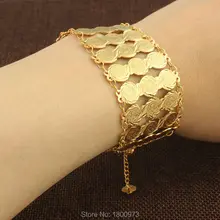 Новинка, широкий браслет из монет для женщин и мужчин, золотой цвет, мусульманские монеты, браслет, африканские/арабские/средние ювелирные изделия в восточном стиле