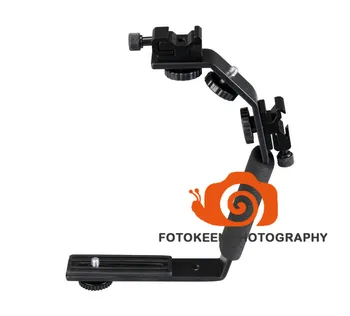 

shipping free Flash Bracket Dual head for digital camera photographic flash light Bracket professional photo studio accessory