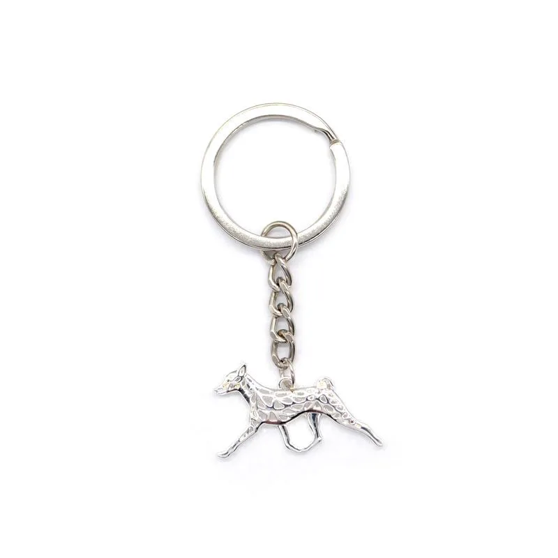 

2019 Lovers' Alloy Pet Dog Key Chains Women's Silver Basenji Movement Key Chains