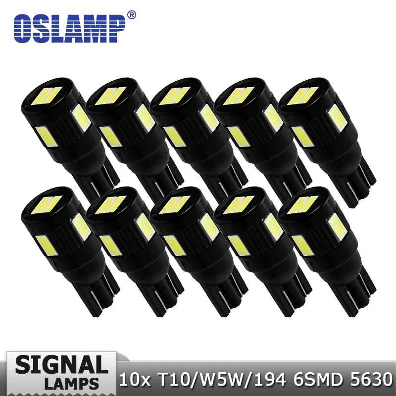 Oslamp 10pcs/lot T10 LED Light Bulbs SMD 5630 White DC12v Car Clearance Break Lights Turn Signal Lamp Backup Reverse | Автомобили и