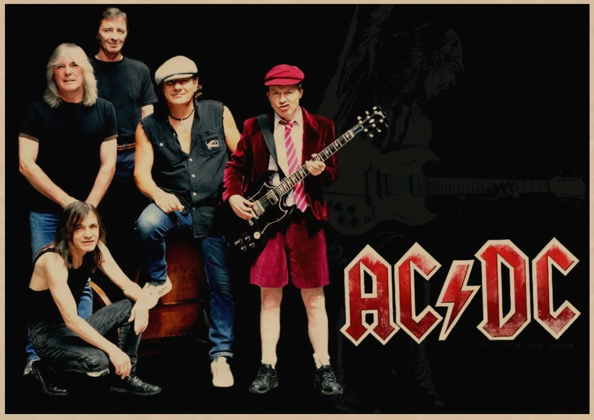 Плакат ACDC австралийская рок-группа ACDC Malcolm Angus ретро крафт-бумага плакат настенный стикер Гостиная Бар домашний паб кафе Декор A1 - Цвет: 28