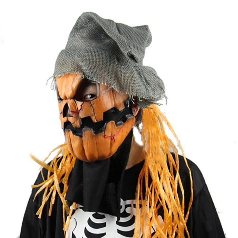 pumpkin scarecrow ghosts scary mask halloween creepy horror prank cosplay masquerade evil emoji party masks adult ghost mask - Halloween Scare Crow pumpkin scarecrow ghosts scary mask halloween creepy horror prank cosplay masquerade evil emoji party masks adult ghost mask - Halloween Scare Crow