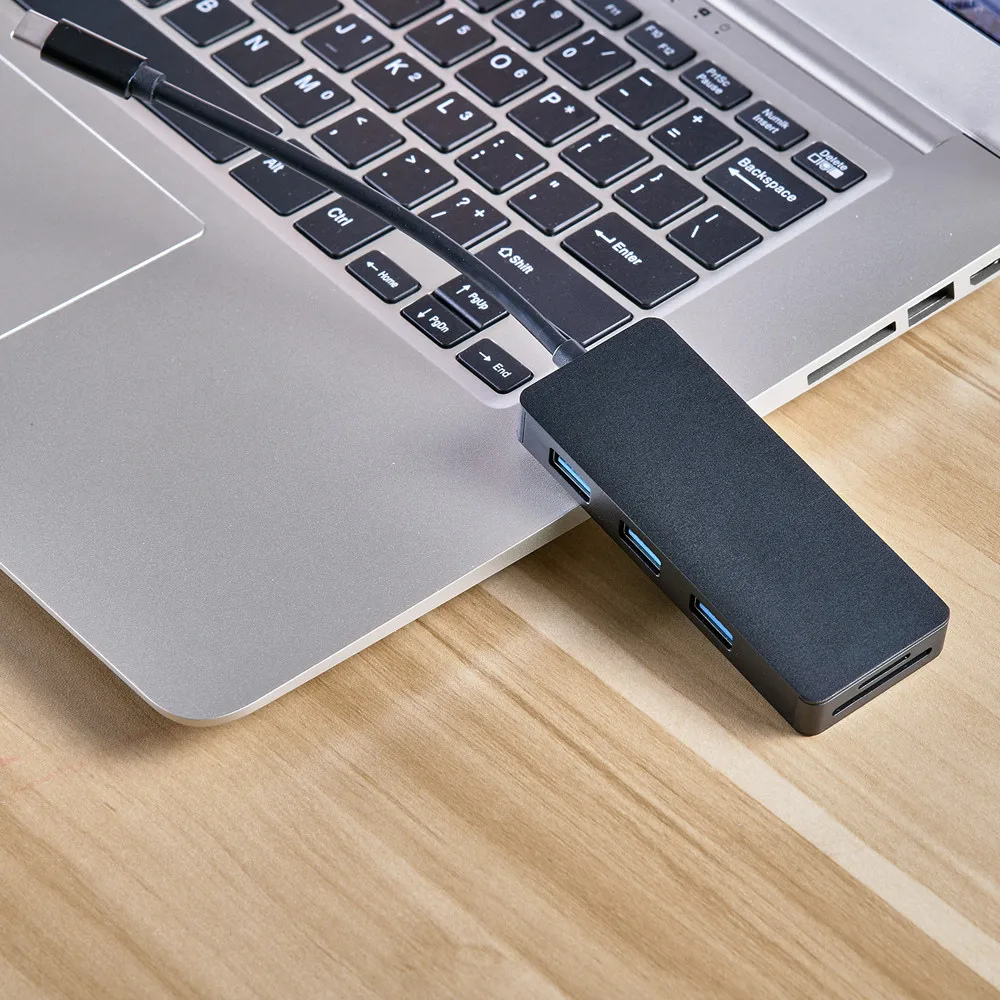 Алюминиевый сплав Тип C концентратор USB 3,0 3 порта и SD/TF кардридер адаптер концентратор SD кардридер TF кардридер USB 3,0 Plug and play