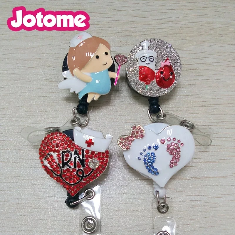 

30pcs/lot free shipping mixed style multi styles nurse style ID Badge Holder reel clip