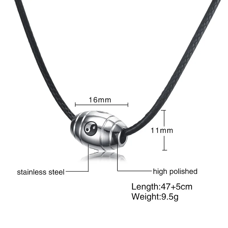 Мужское колье из нержавеющей стали, 6 и 9 слов, мантра Будды, сплетни Инь Янь, удача, подвеска из бисера, ожерелье, черная плетеная веревка, мужские ювелирные изделия