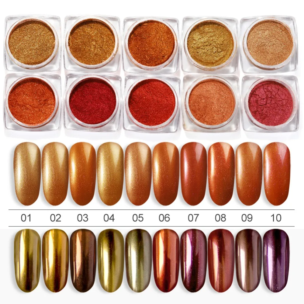 

Rose Gold Mirror Nail Glitter Powder Chrome Pigment Dust Shinning Glitters Manicure Nail Art Gel Polish Decorations