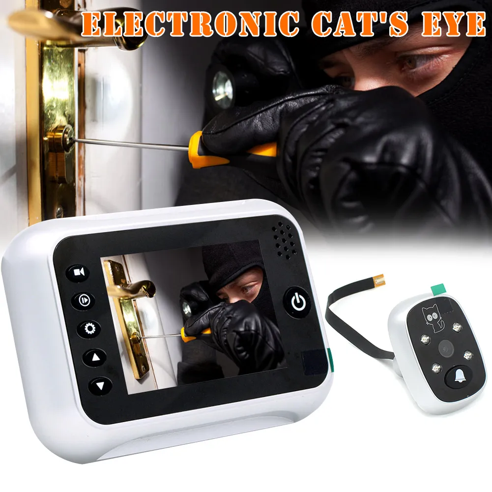 

Electronic Door Bell Viewer 3.5 Inch LCD Screen IR Night Door Peephole Camera Recording Bell LCC77