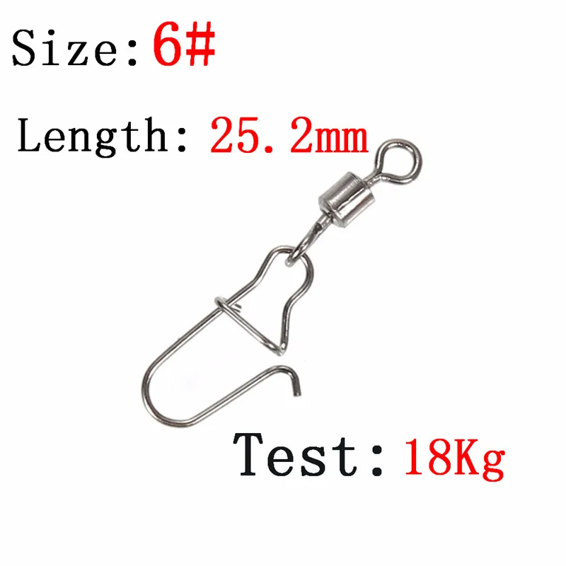 JOSHNESE 50 шт. рыболовный подшипник Rolling поворотный стальной сплав с защелкой рыболовный крючок Приманка Разъем рыболовный поворотный крючок снасти
