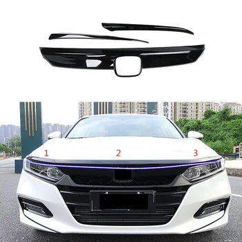 

For Honda Accord 2018 2020 Car Front Hood Bumper Lid Bonnet Grille Cover Trim Glossy Black / red / carbon fiber Front cover trim