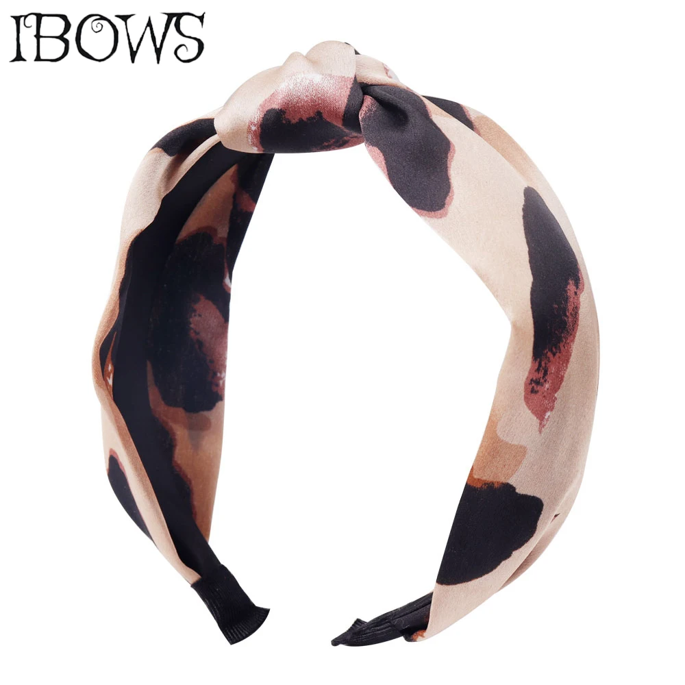 

Lady Leopard Print Knotted Hair Bands Wide Boutique Solid Headband For Women Elegant Classic Headwear Hair Accessories