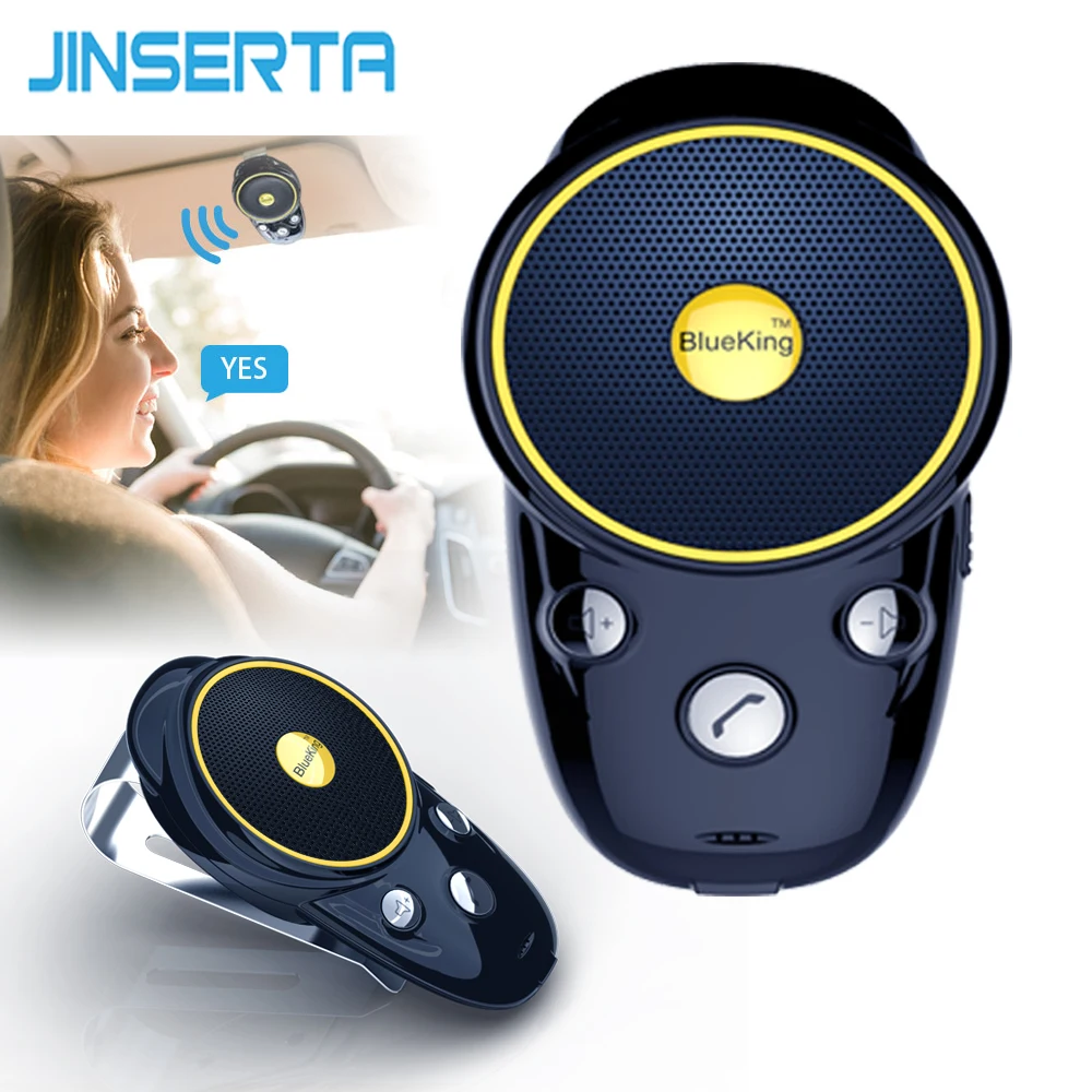 JINSERTA Bluetooth гарнитура для автомобиля беспроводной Bluetooth динамик телефон MP3 музыкальный плеер Солнцезащитный козырек клип динамик телефон перезаряжаемый