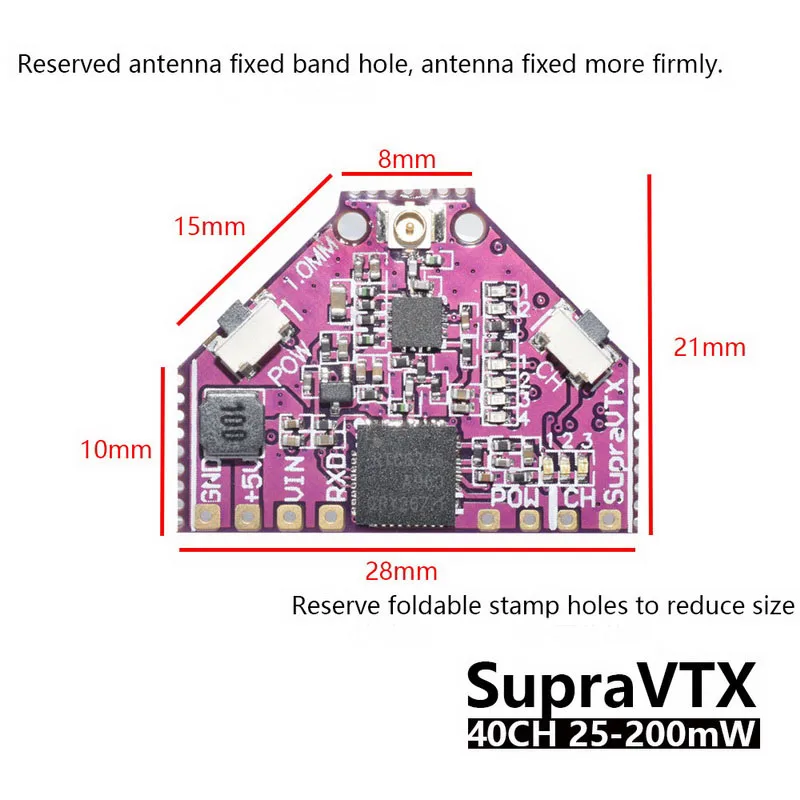 Передача изображения выше VTX 40CH 5 8G 25 100 200MW Регулировка мощности OSD картинка Moudle F4