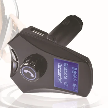 

Large LCD Screen Bluetooth Car FM Transmitter MP3 Player Support U Disk/TF Card 2.1A AUX IN/OUT Dual USB Charger
