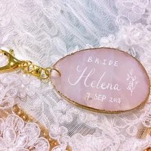 1 шт. в партии, розовое кварцевое имя, мать подруги на день рождения, новогодние подарки, свадебные девичьи вечерние подарок для невесты, брелок