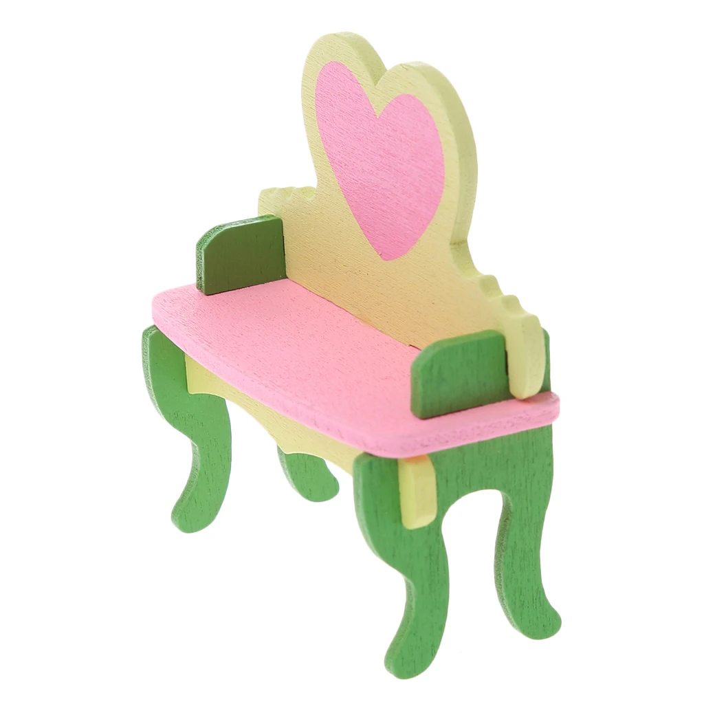 Kid Wooden Furniture Dolls House Miniature Bath Bed Living Room Children Toy GiftRamadan Festival GiftRamadan Festival Gift