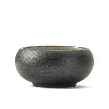 

40ml Japanese Style Black Zen Coarse Pottery Teacup Ceramic Kung Fu Tea Set Vintage Small Tea Bowl Master Cups Drinkware Teaware