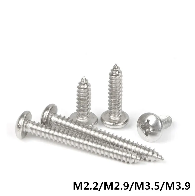Саморезы по дереву M2.2/M2.9/M3.5/M3.9 GB845 винты с круглой головкой из нержавеющей стали 304