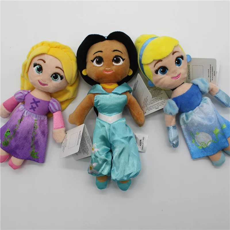 

3piec 20cm=7.8inch original Jasmine Princess Tangled Rapunzel Cinderella brinquedos baby Christmas princess plush toys