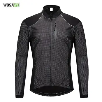

WOSAWE Mtb Winter Clothing Cycling Jersey Thermal Fleece Long Warm Sleeve Autumn Winter Sports Reflective Bike Jacket Motocross