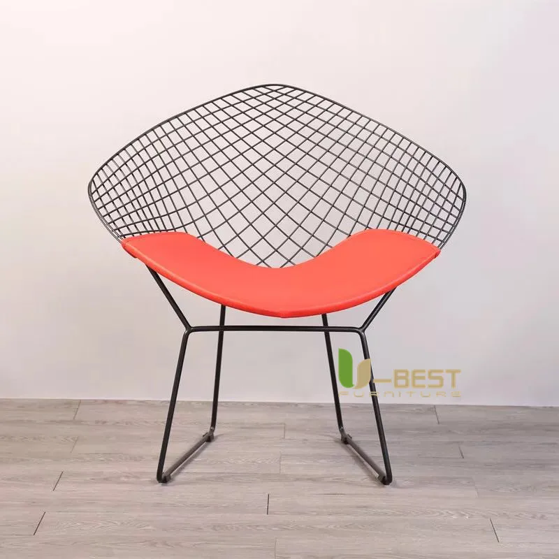 U-BEST открытый Реплика Bertoia алмазная проволока обеденный стул, хромированная фурнитура Алмазная кожа стул Гарри