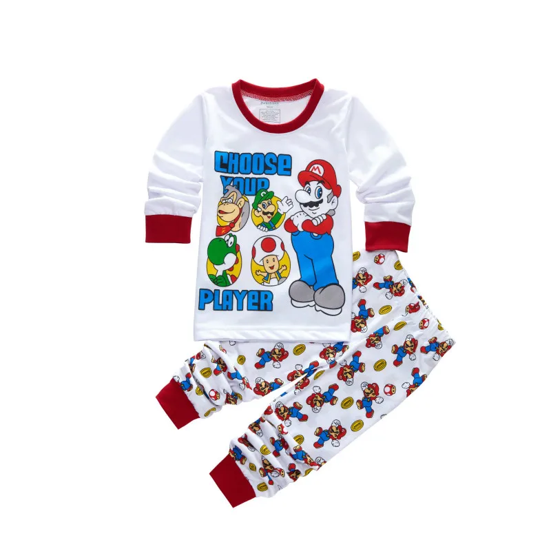 Комплекты одежды для детей; одежда для сна для мальчиков; детский пижамный комплект с Бэтменом; Хлопковая пижама с рисунком для маленьких девочек; пижамы на весну-осень - Цвет: Color X