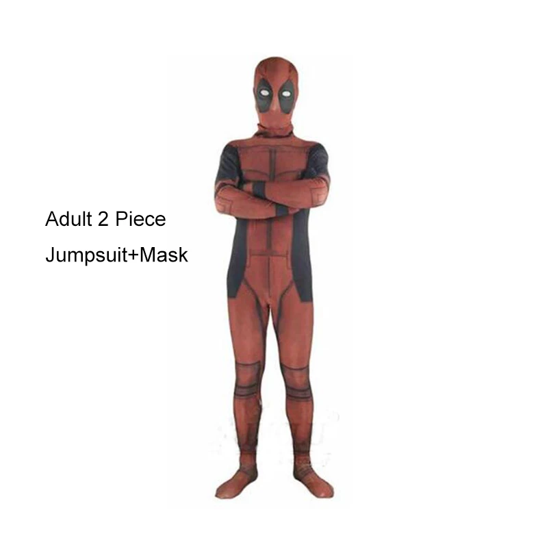 Adult 2 Pieces 3D костюм для косплея Дэдпул костюмы для мальчика Уэйд Уилсон костюм красный Дэдпул комбинезон для косплея для Хэллоуина вечерние этап комбинезон - Цвет: Adult 2 Pieces
