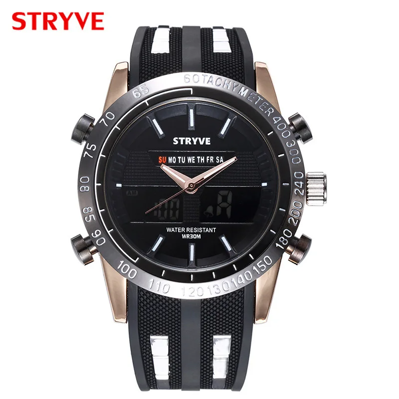 

Mens Watches Top Brand Luxury Sport Quartz Dual Display Watch Men Waterproof Alarm Multiple Time Zone Men Military Watch Men New