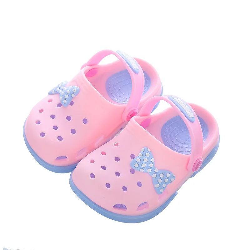 

Summer Girls shoe Kids garden shoes waterproof hollow children bow-knot slipper Non-slip soft PU beach Baby 2019 swimwear Shoes