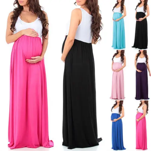 hot pink maternity maxi dress