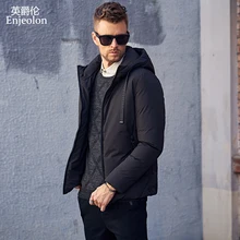 Enjeolon брендовая модная утолщенная зимняя пуховая куртка с капюшоном, мужской светильник, одежда, черное зеленое пальто размера плюс 3XL, пуховая парка MF0106