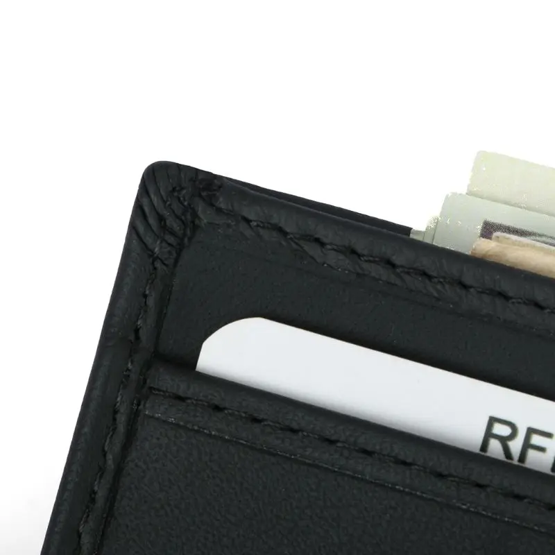 THINKTHENDO Новая мода мужской RFID блокирующий кожаный двойной ID держатель для карт бумажник короткий кошелек для монет