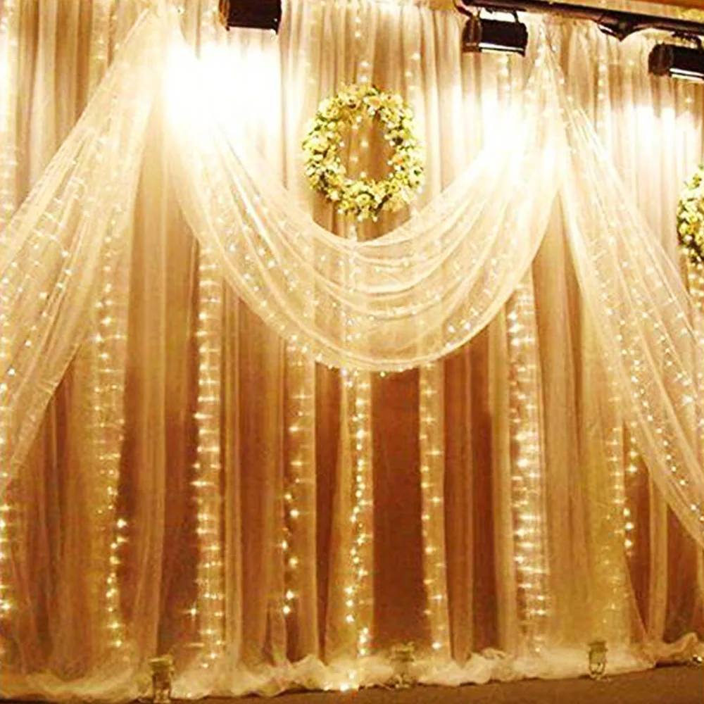 

3x1/3x3m 300 LED Icicle fairy String Lights Christmas led Wedding Party Fairy Lights garland Outdoor Curtain Garden Decor