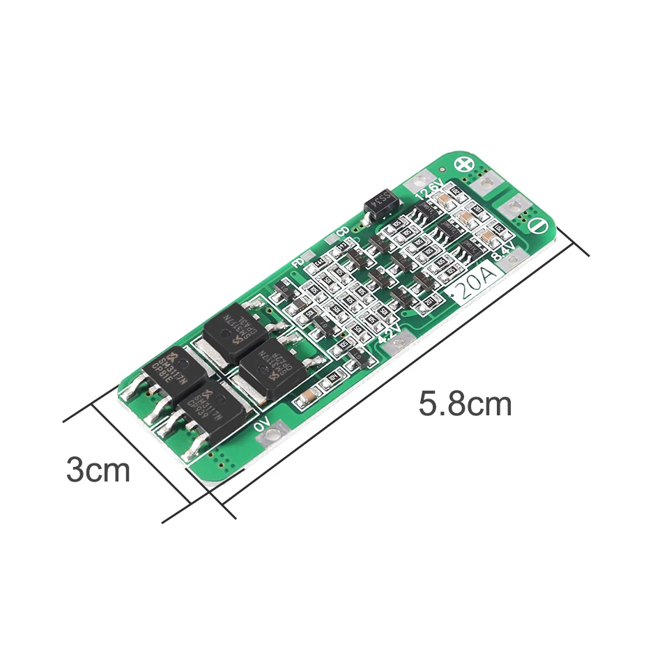 3S 20A 12,6 V литий-ионный аккумулятор 18650 Защитная плата для зарядного устройства PCB BMS защитный модуль для зарядки клеток
