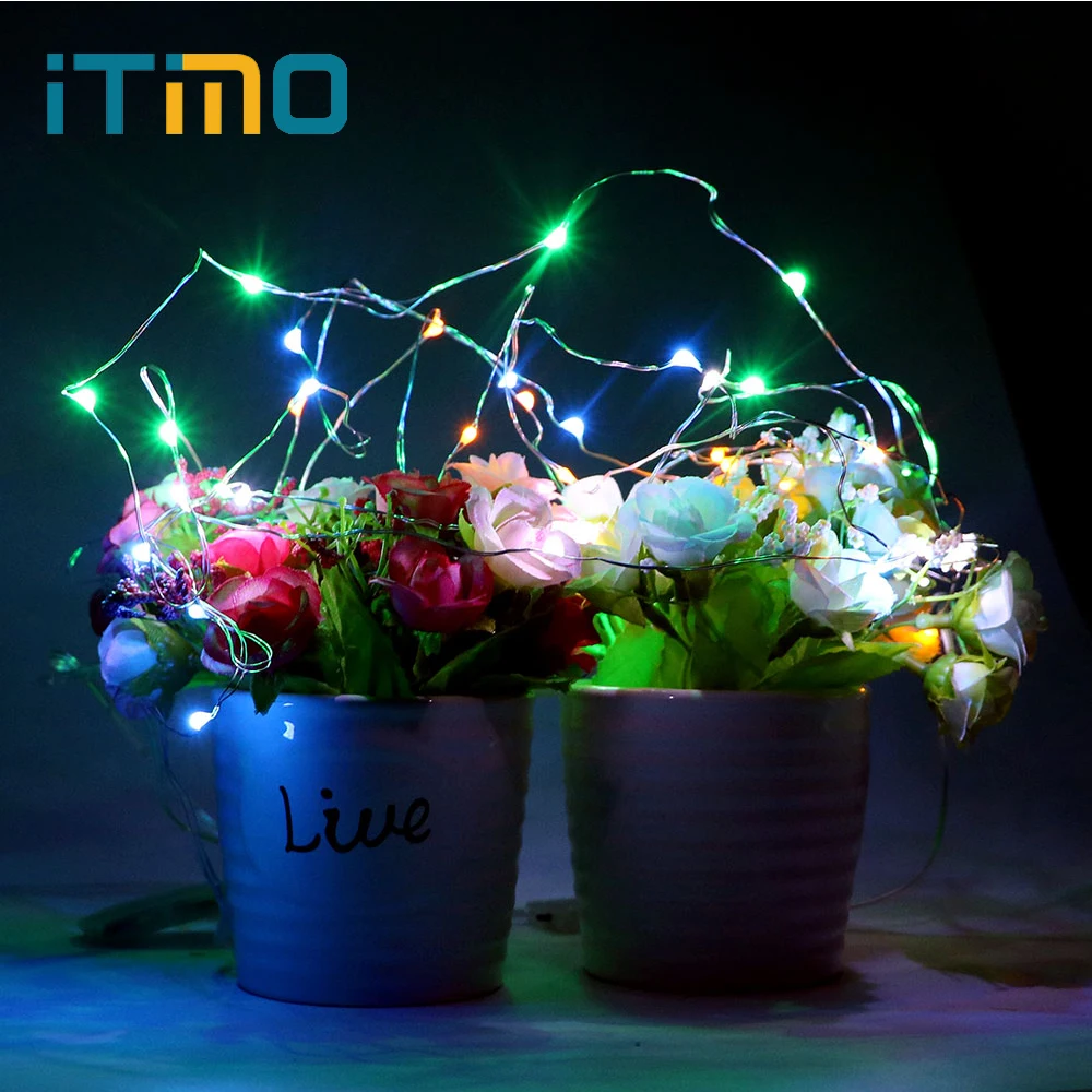 

iTimo LED String Light Mini Button Battery Holiday Lighting 10 LEDs Christmas Copper Wire Home Party Decoration Flasher Light